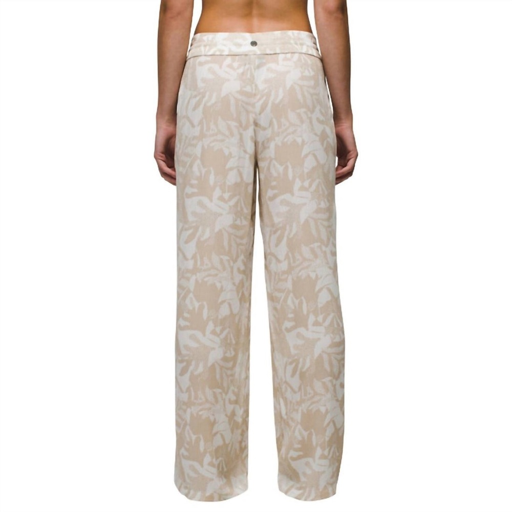 Prana Tropical Print Drawstring Waist Stretchy Flowy Wide-Leg Pull On Pant |XL| - Picture 3 of 10